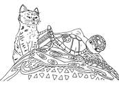 coloriage le voyage extraordinaire de samy et le chat